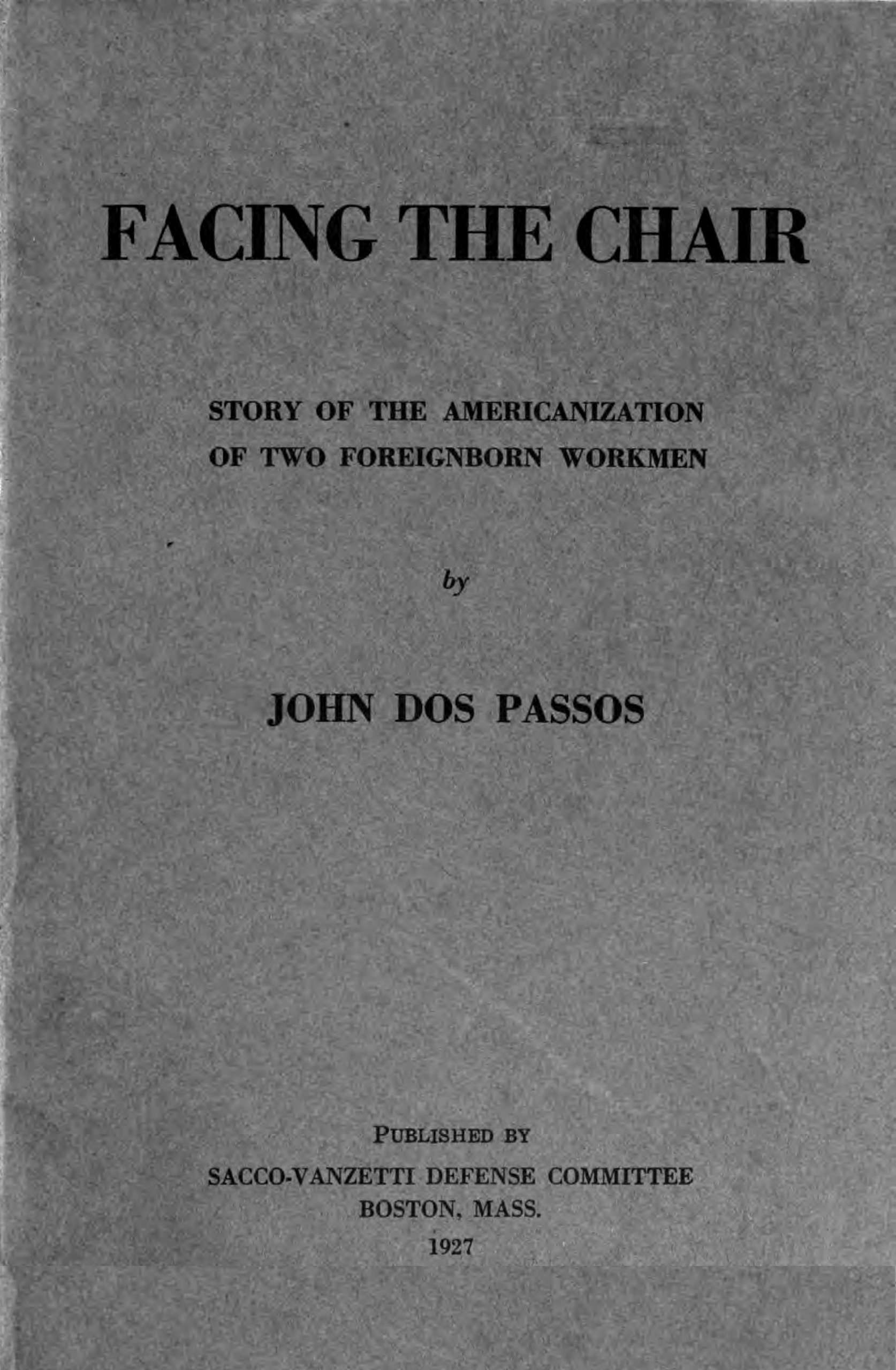 جلد کتاب Facing the Chair