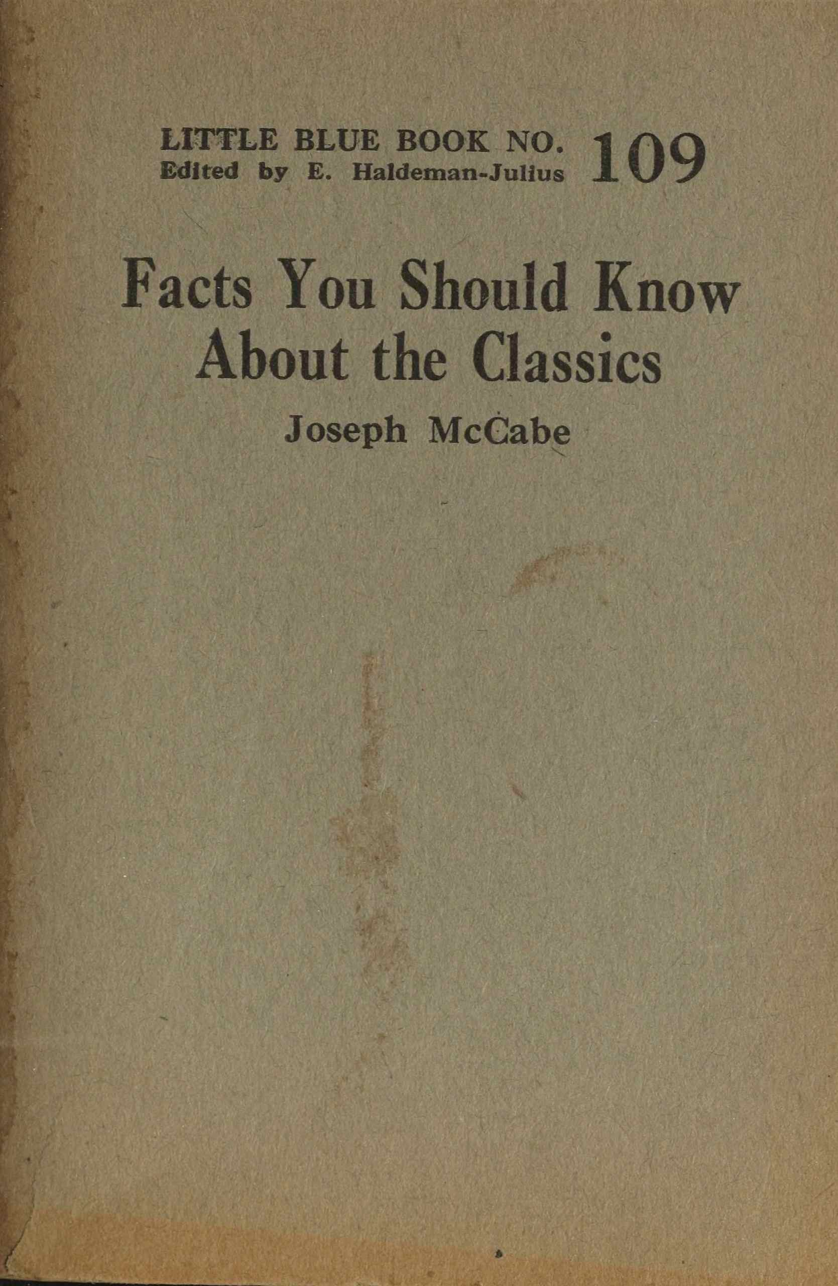 جلد کتاب Facts You Should Know About the Classics