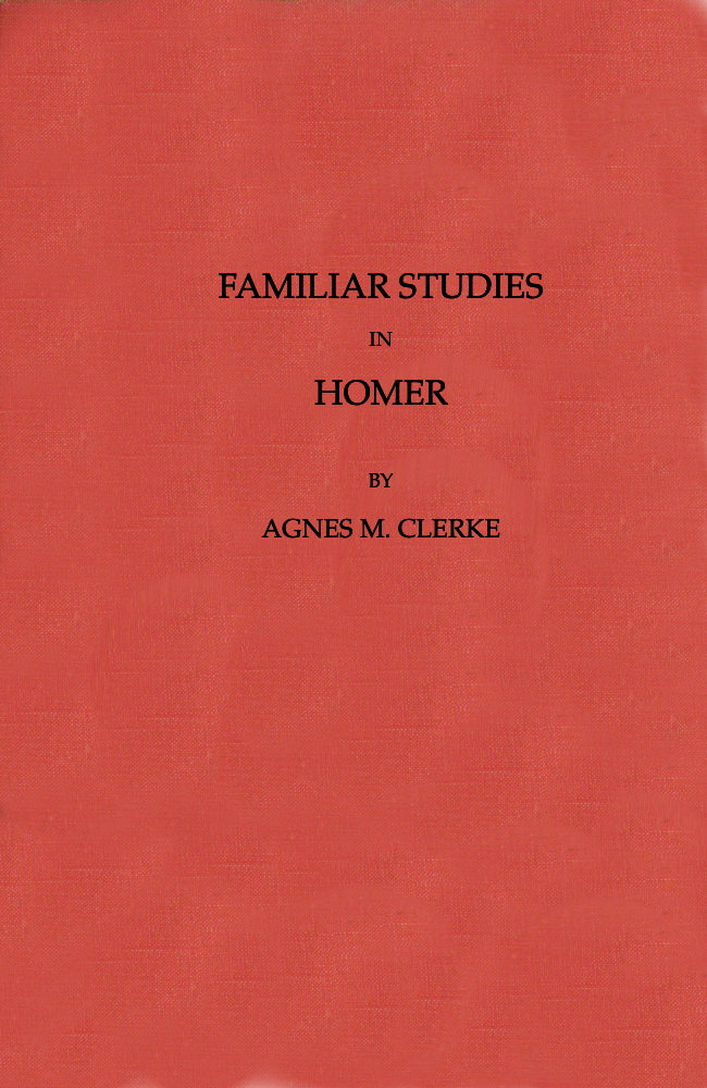 جلد کتاب Familiar Studies in Homer