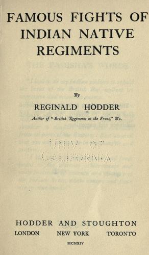 جلد کتاب Famous Fights of Indian Native Regiments