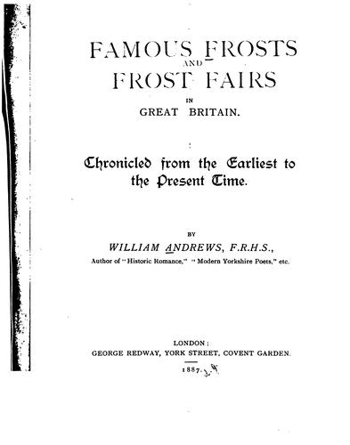 جلد کتاب Famous Frosts and Frost Fairs in Great Britain