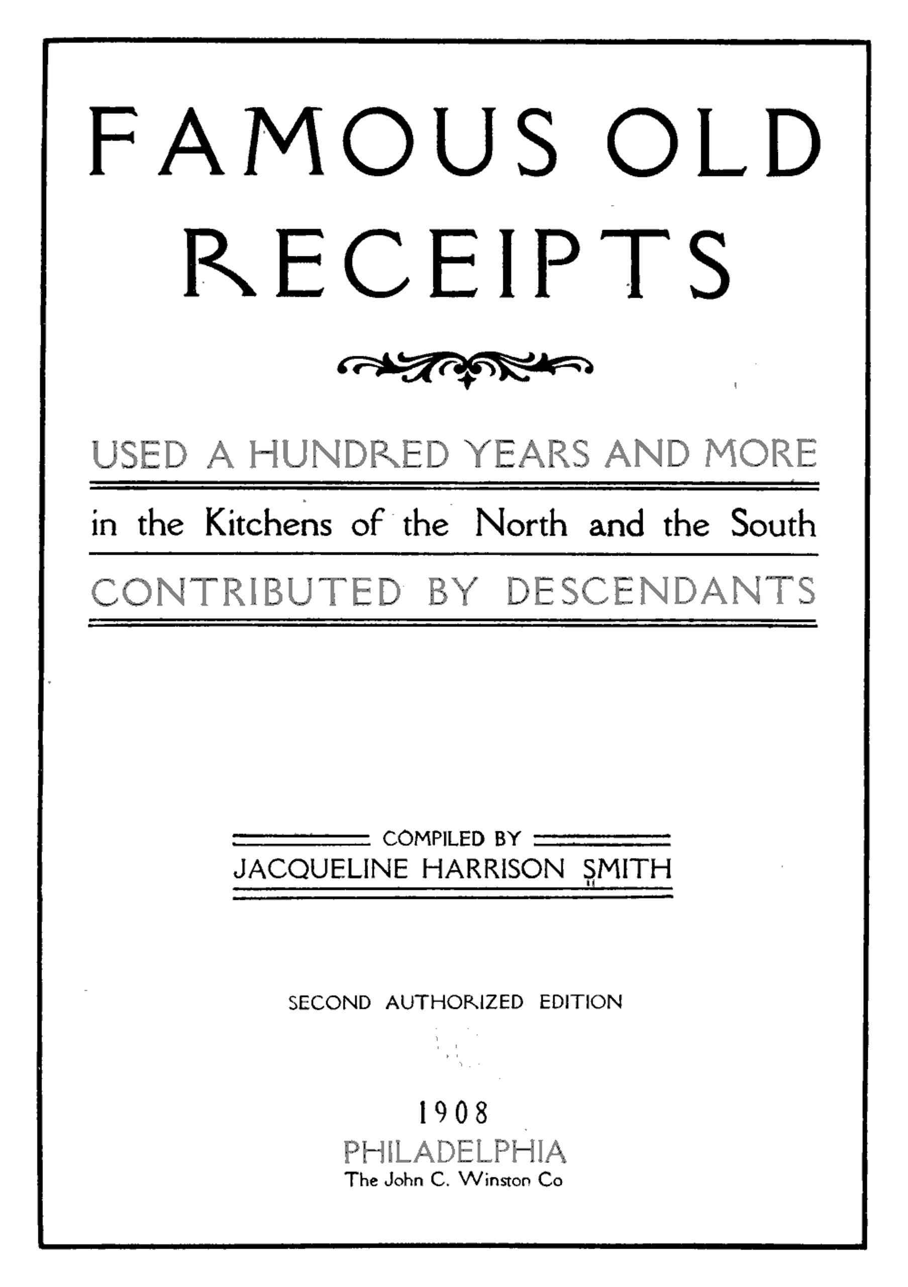 جلد کتاب Famous Old Receipts