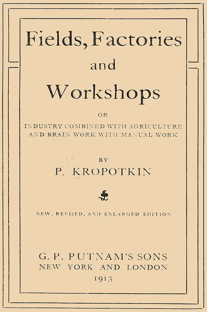جلد کتاب Fields, Factories and Workshops
