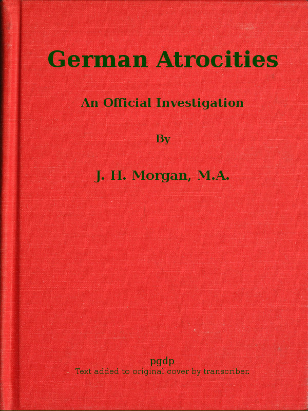 جلد کتاب German Atrocities: An Official Investigation