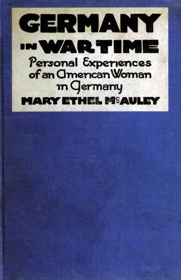 جلد کتاب Germany in War Time: What an American Girl Saw and Heard
