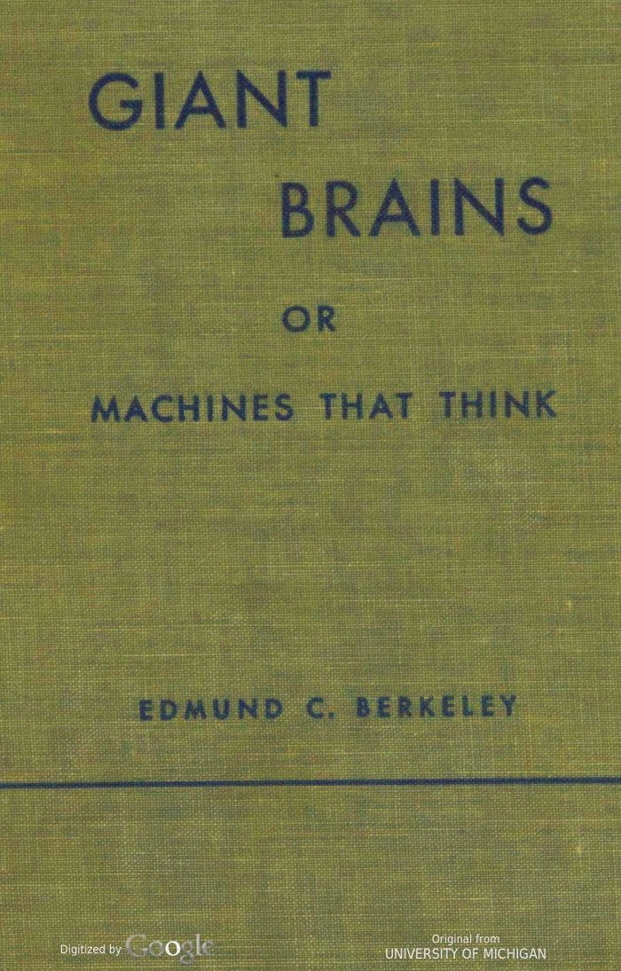 جلد کتاب Giant Brains; or, Machines That Think