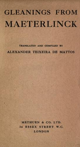 جلد کتاب Gleanings from Maeterlinck