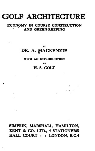 جلد کتاب Golf Architecture