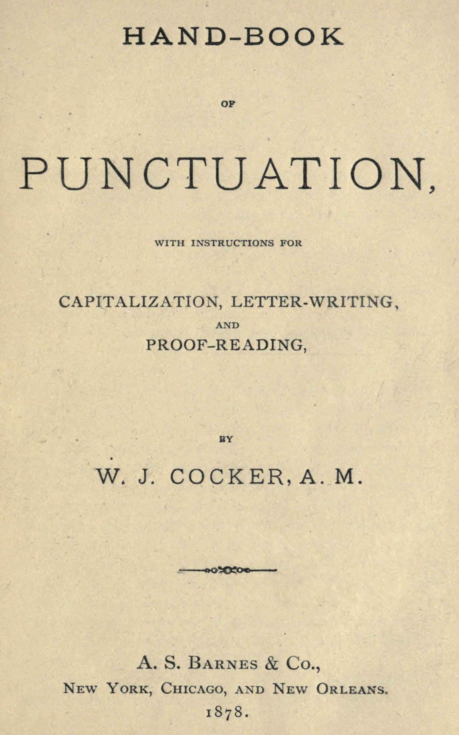 جلد کتاب Hand-book of Punctuation
