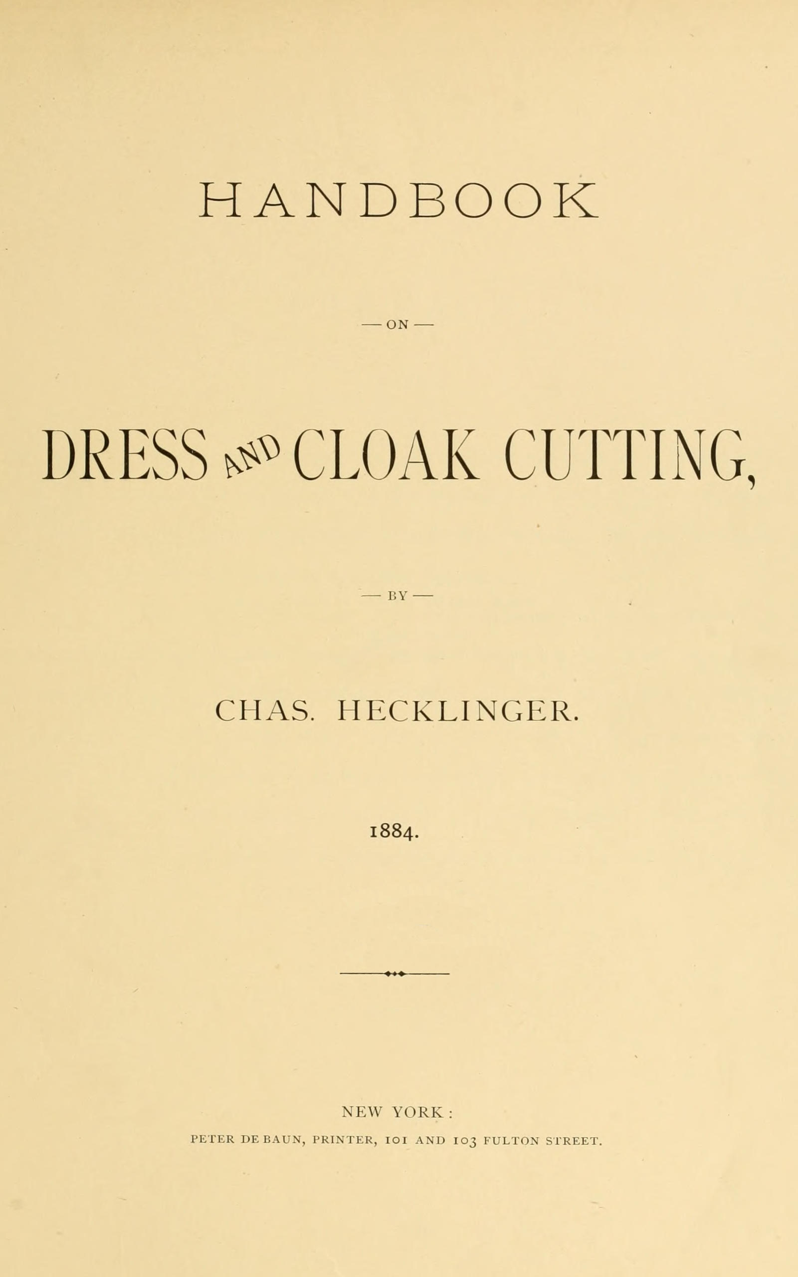 جلد کتاب Handbook on Dress and Cloak Cutting