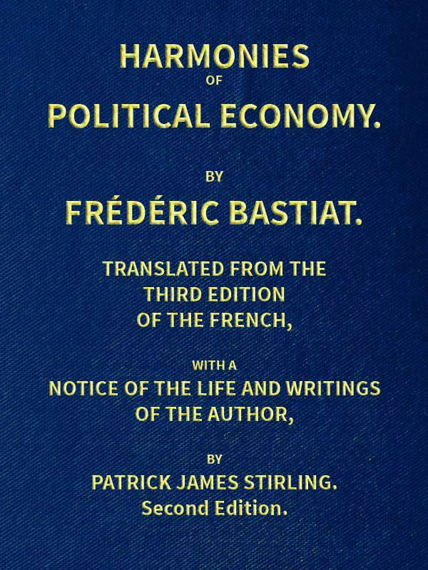 جلد کتاب Harmonies of Political Economy