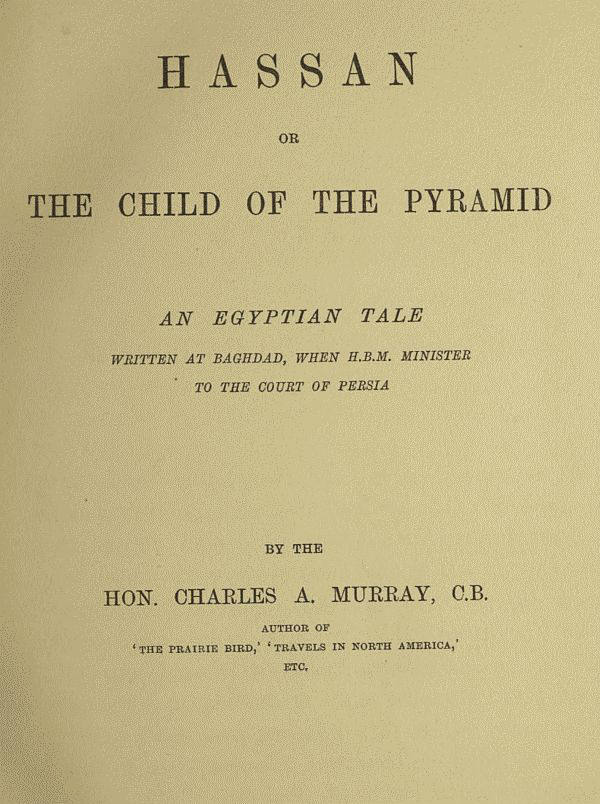 جلد کتاب Hassan; or, The Child of the Pyramid