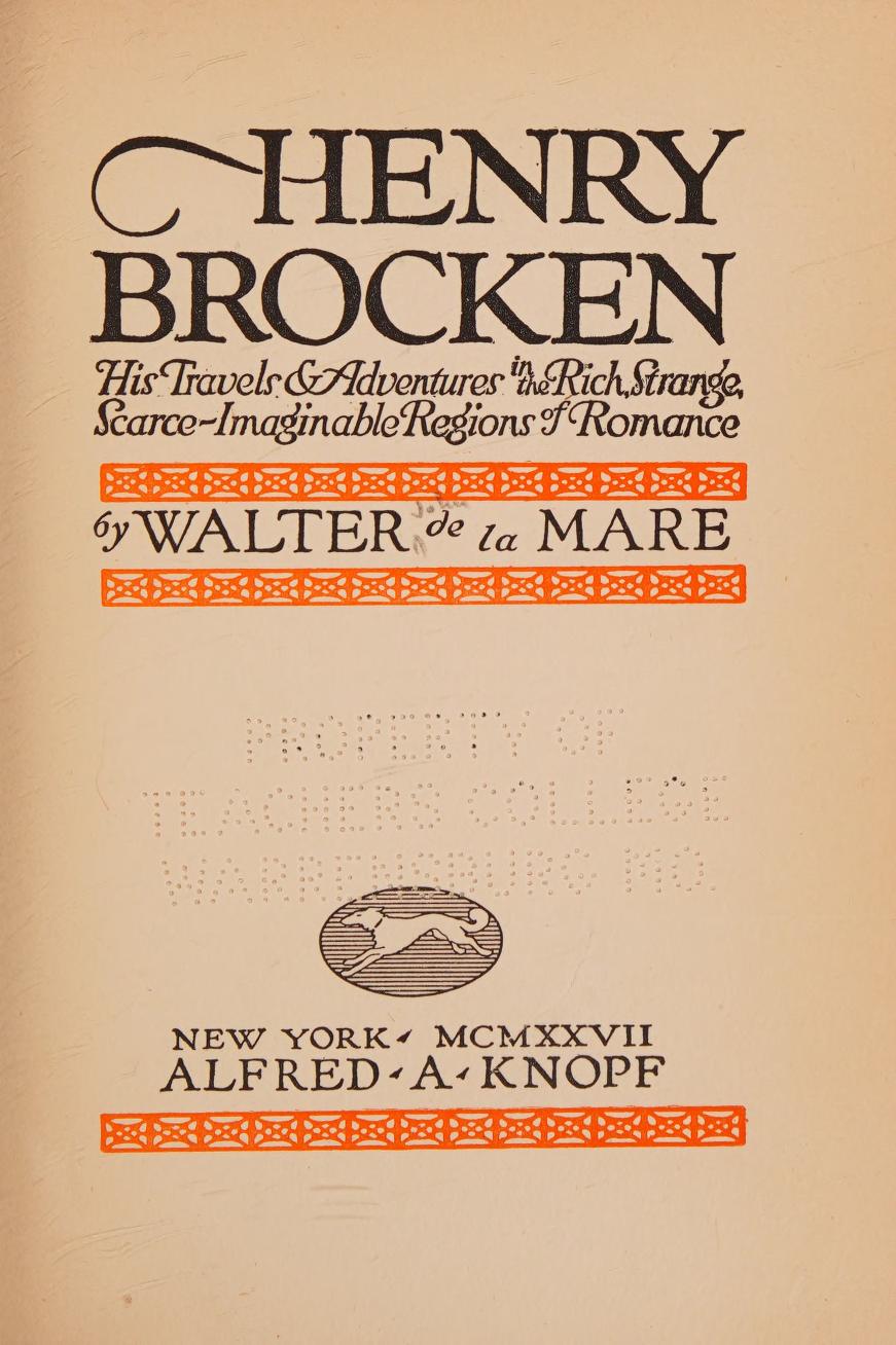 جلد کتاب Henry Brocken