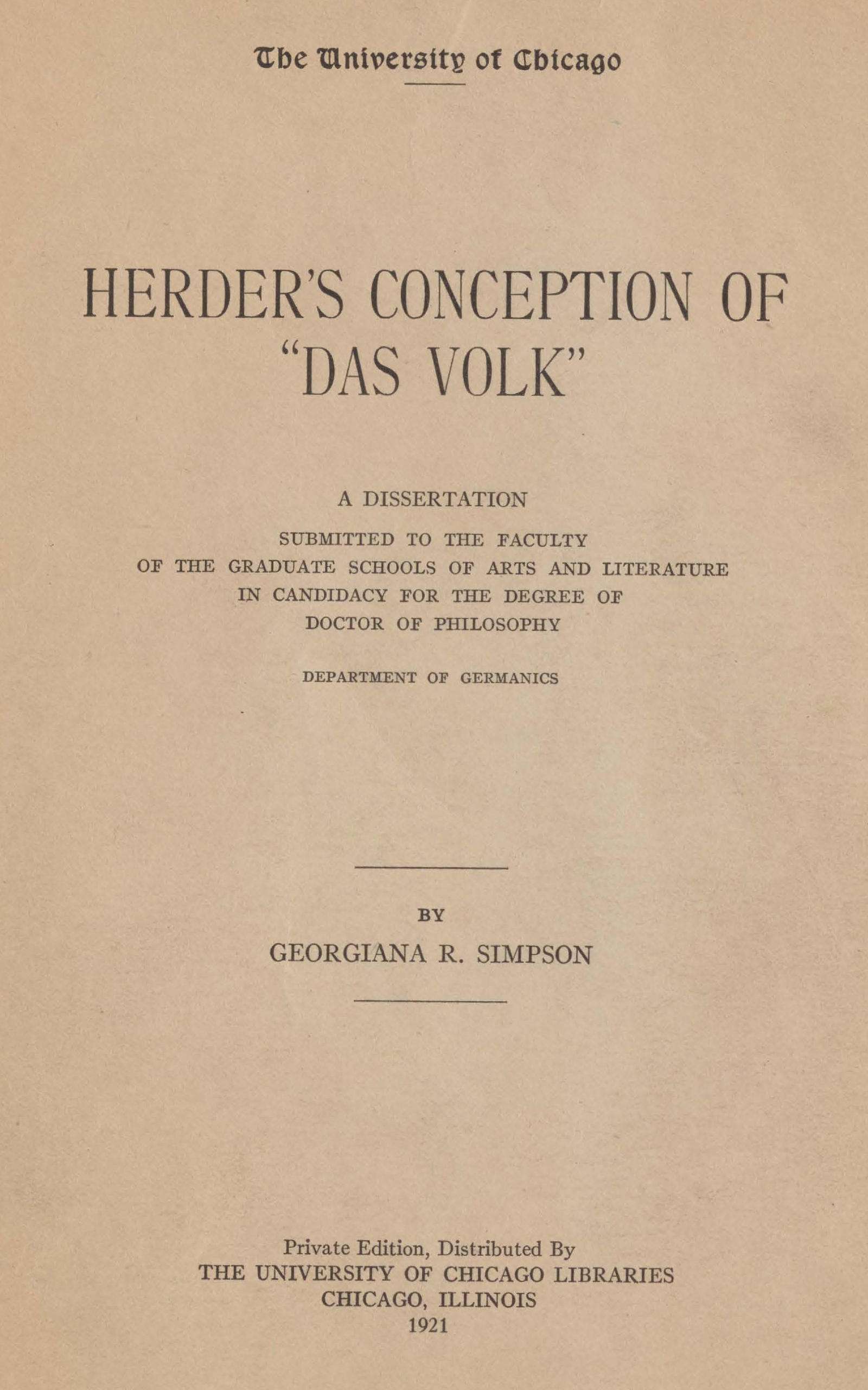 جلد کتاب Herder's Conception of "das Volk"