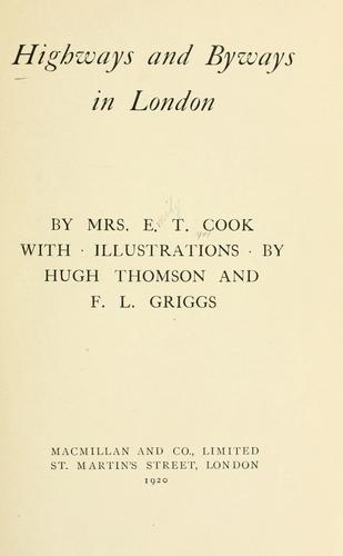 جلد کتاب Highways and Byways in London