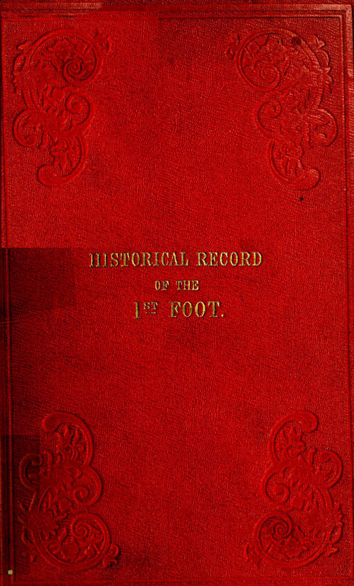 جلد کتاب Historical Record of the First, or Royal Regiment of Foot