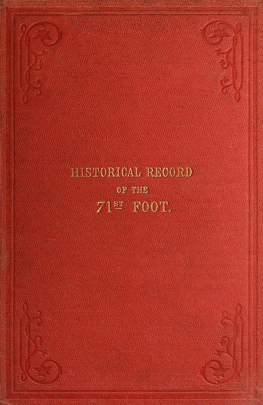 جلد کتاب Historical Record of the Seventy-First Regiment, Highland Light Infantry
