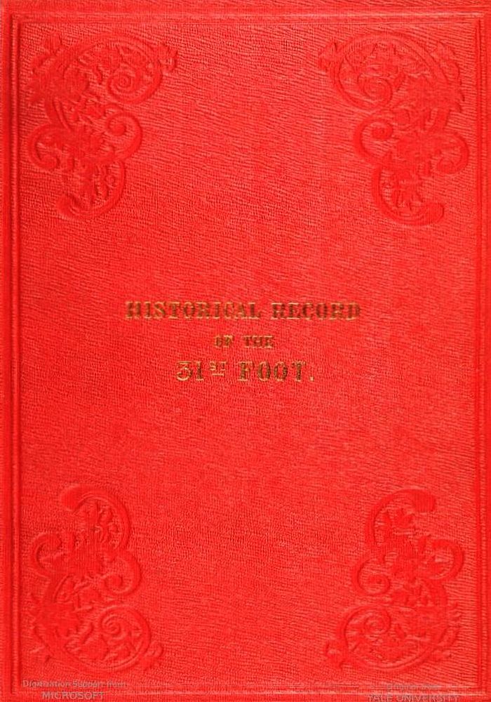 جلد کتاب Historical Record of the Thirty-first, or, the Huntingdonshire Regiment of Foot