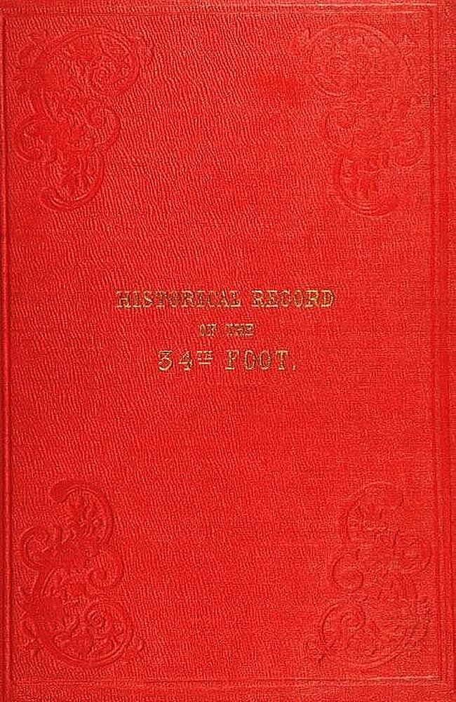 جلد کتاب Historical Record of the Thirty-fourth, or the Cumberland Regiment of Foot