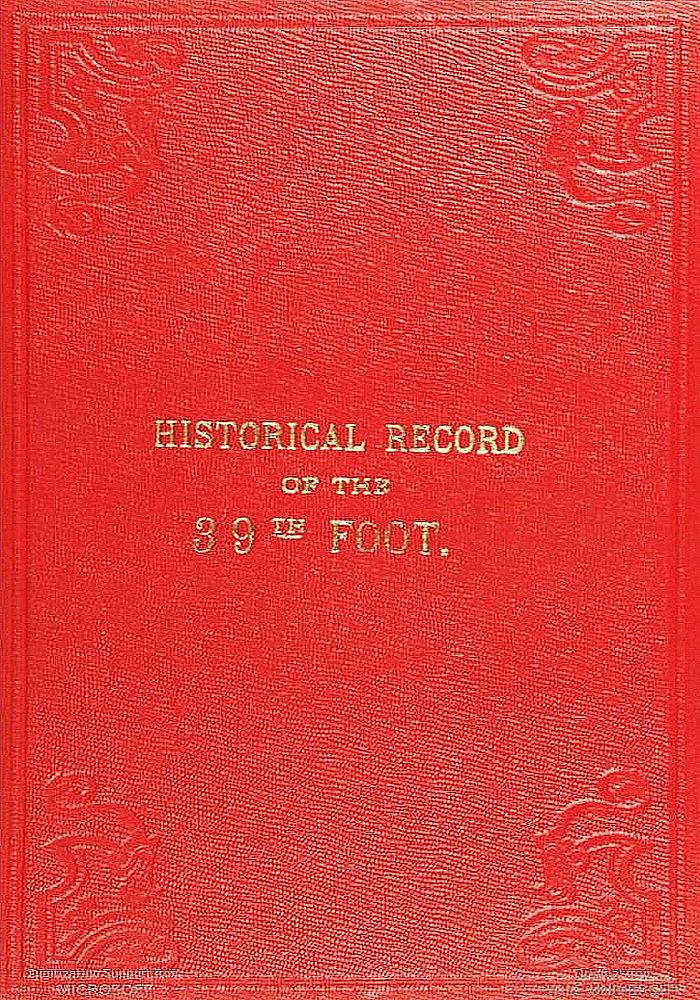 جلد کتاب Historical Record of the Thirty-ninth, or the Dorsetshire Regiment of Foot