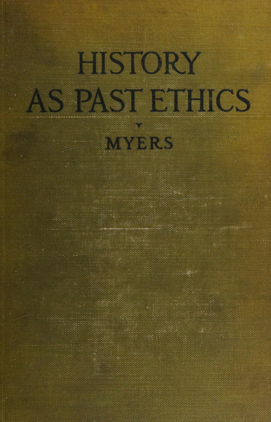 جلد کتاب History as Past Ethics