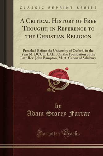 جلد کتاب History of Free Thought in Reference to The Christian Religion