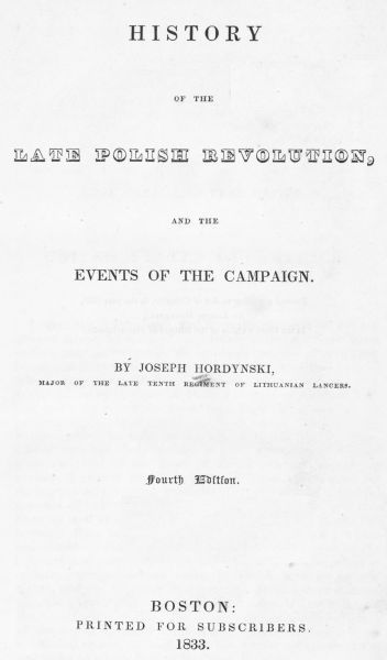 جلد کتاب History of the Late Polish Revolution and the Events of the Campaign