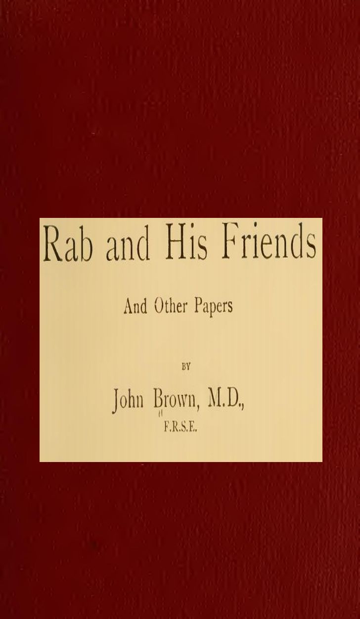 جلد کتاب Horae Subsecivae. Rab and His Friends, and Other Papers