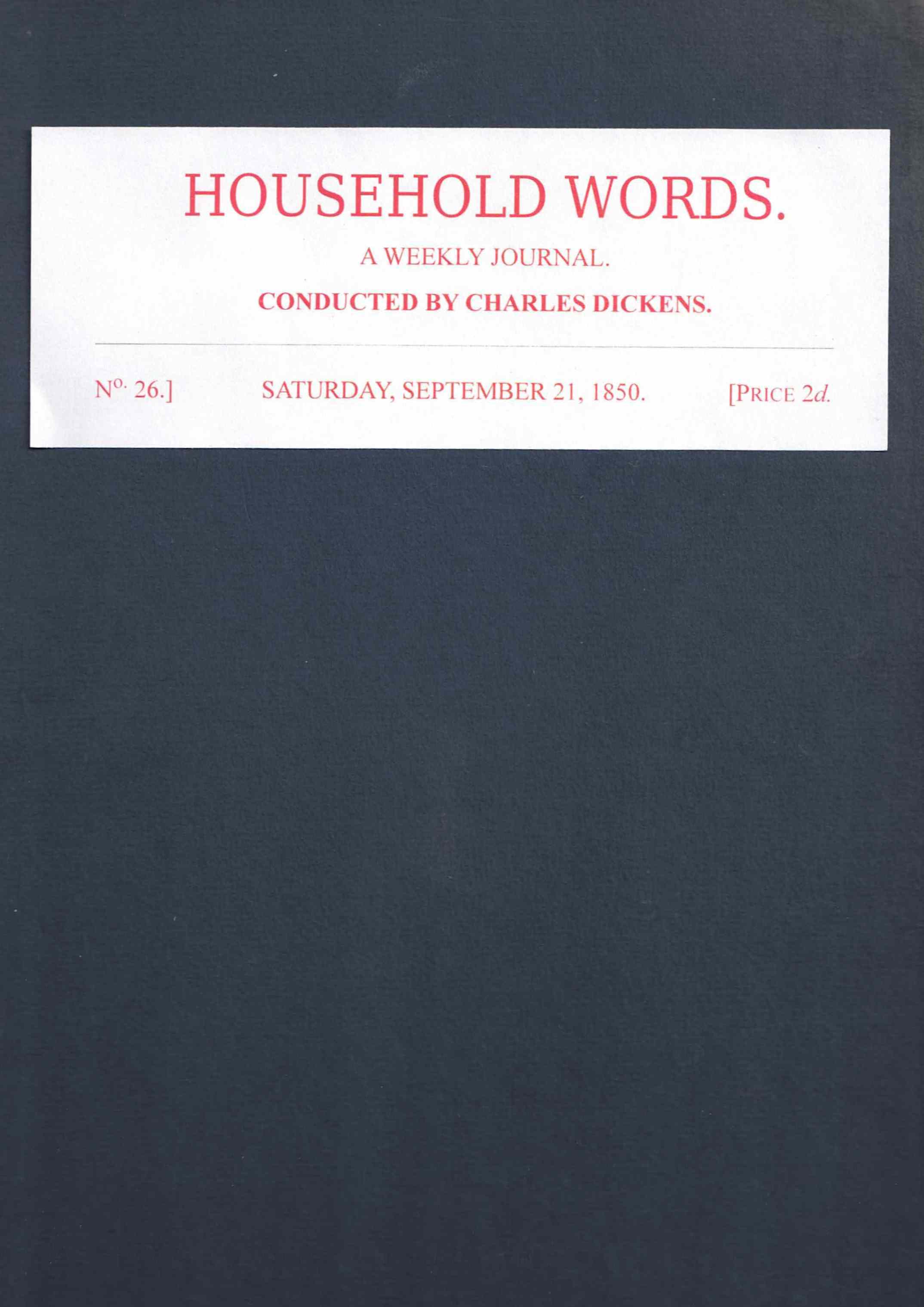 جلد کتاب Household Words, No. 26, September 21, 1850