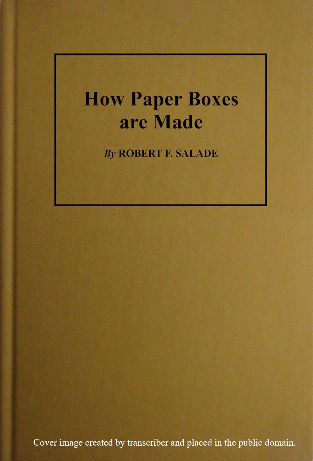 جلد کتاب How Paper Boxes Are Made
