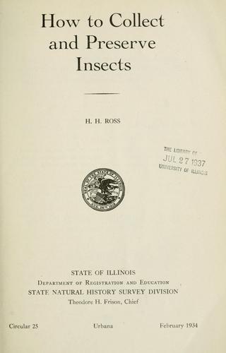 جلد کتاب How to Collect and Preserve Insects