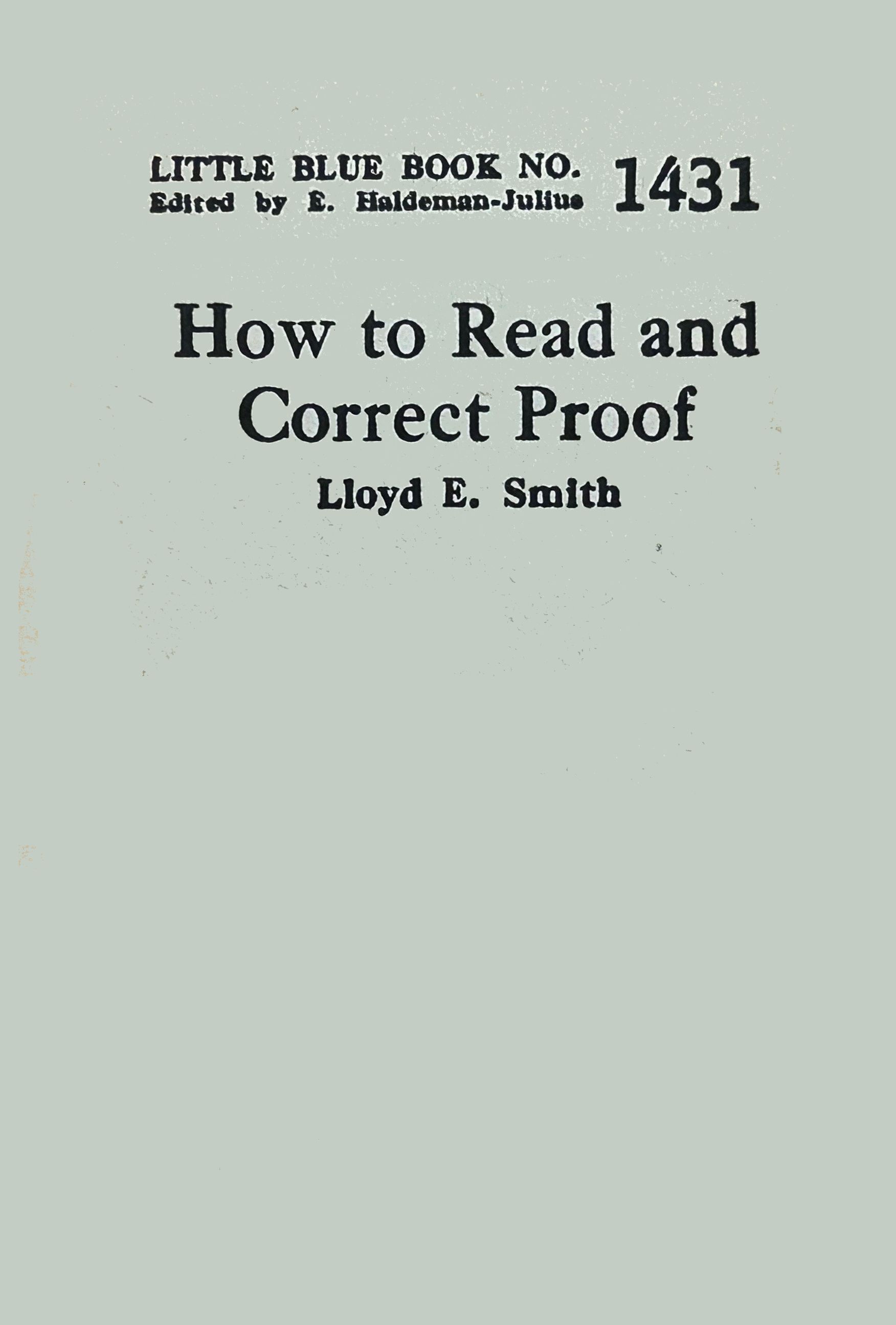 جلد کتاب How to read and correct proof