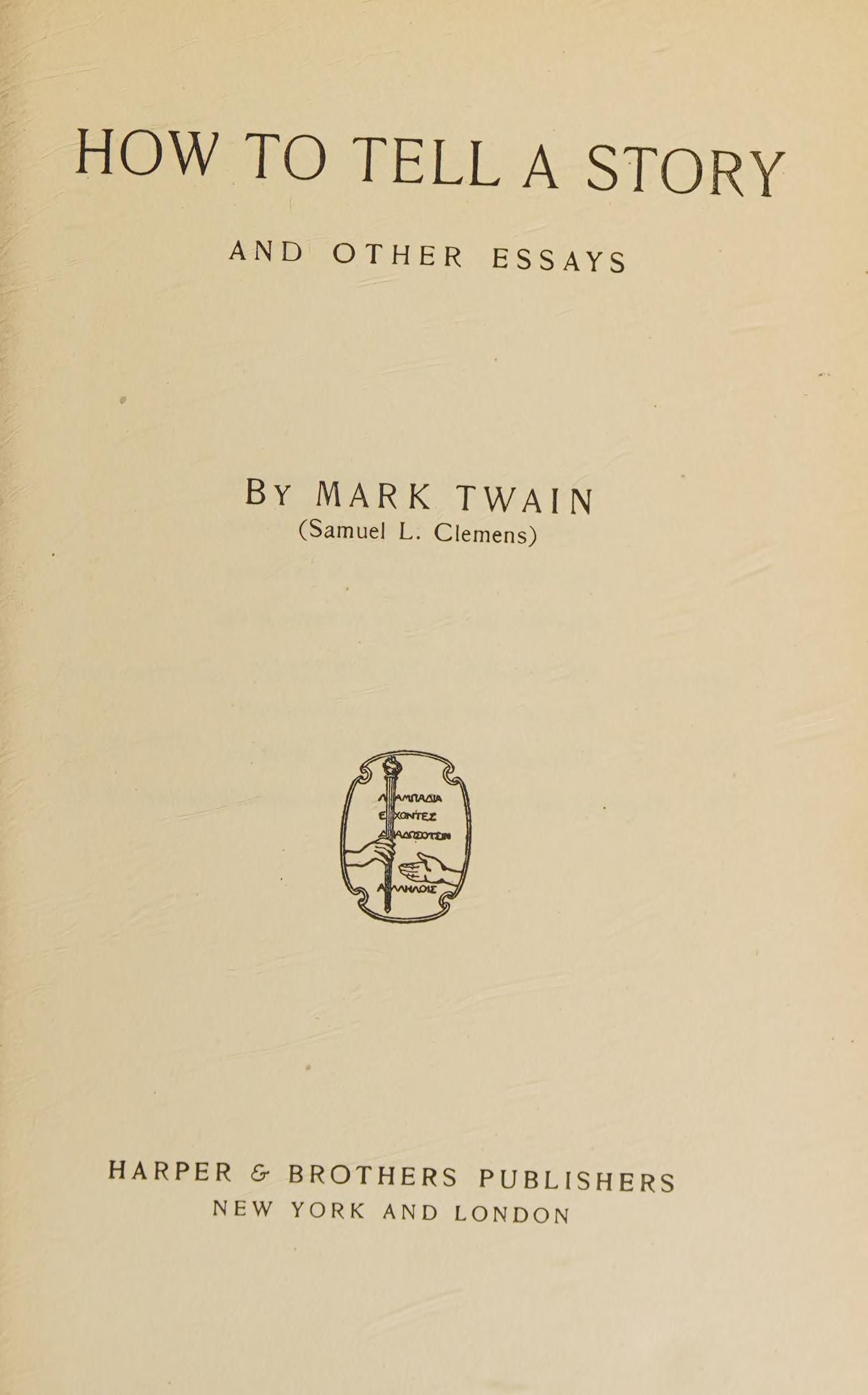 جلد کتاب How to Tell a Story, and Other Essays