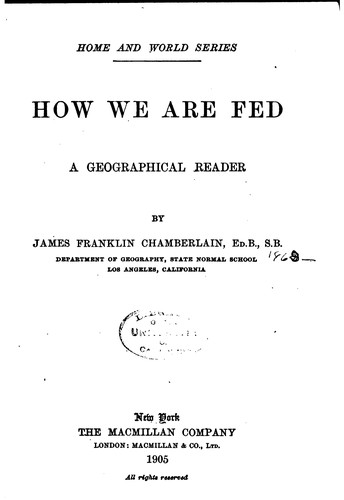 جلد کتاب How We Are Fed: A Geographical Reader