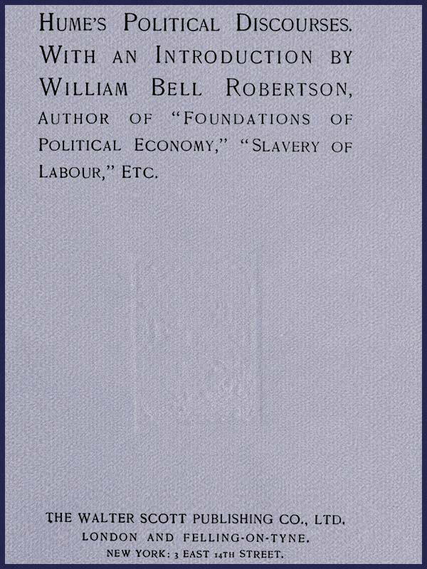 جلد کتاب Hume's Political Discourses