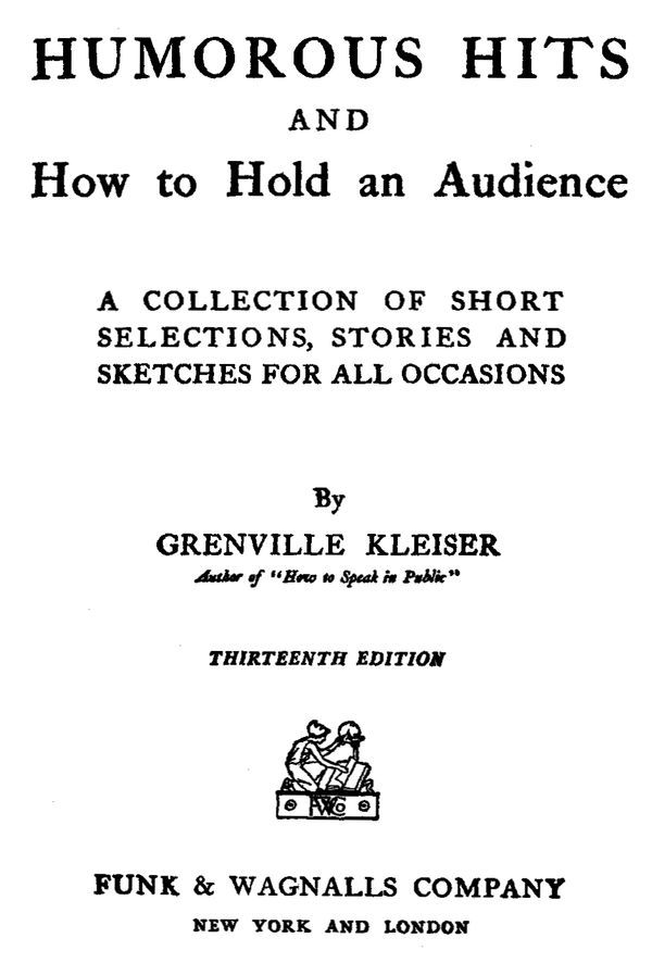 جلد کتاب Humorous Hits and How to Hold an Audience