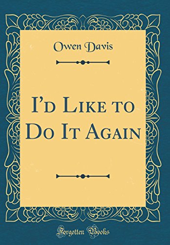 جلد کتاب I'd Like to Do It Again