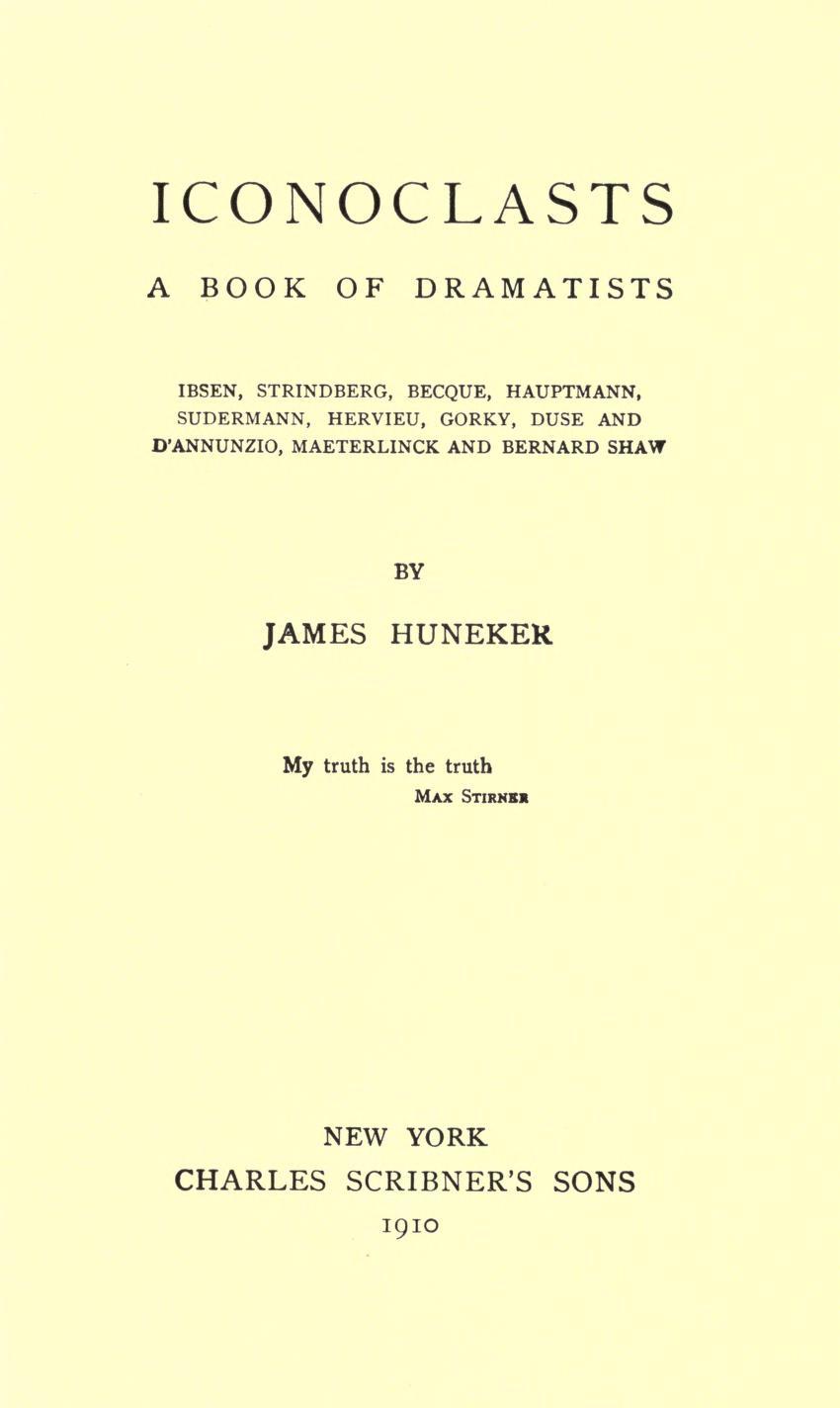 جلد کتاب Iconoclasts: A Book of Dramatists