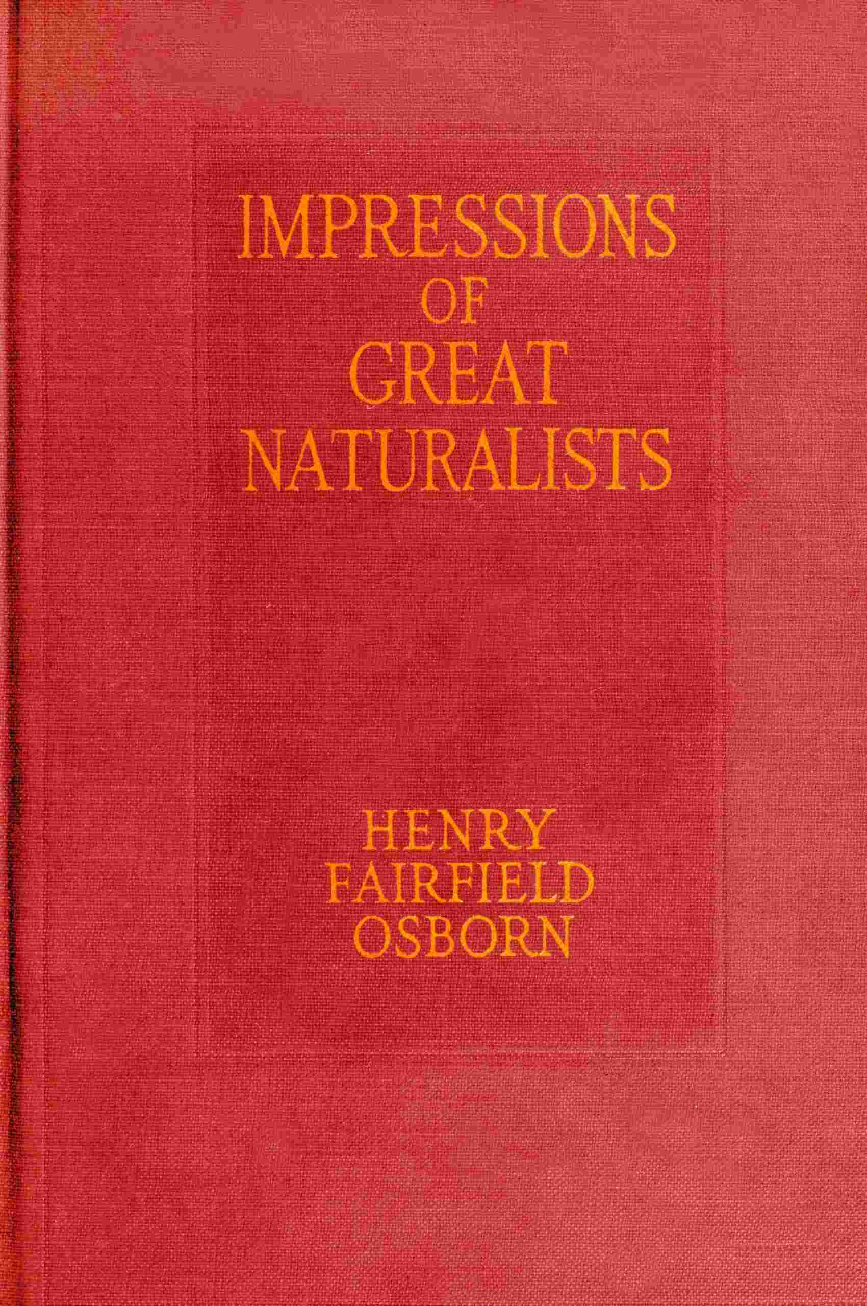 جلد کتاب Impressions of Great Naturalists