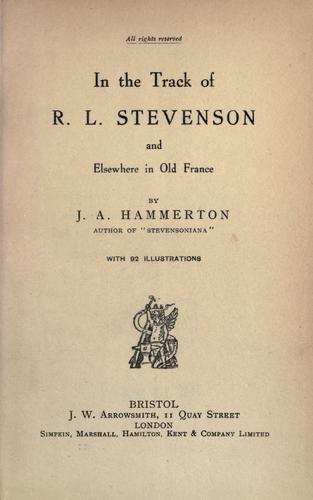 جلد کتاب In the Track of R. L. Stevenson and Elsewhere in Old France