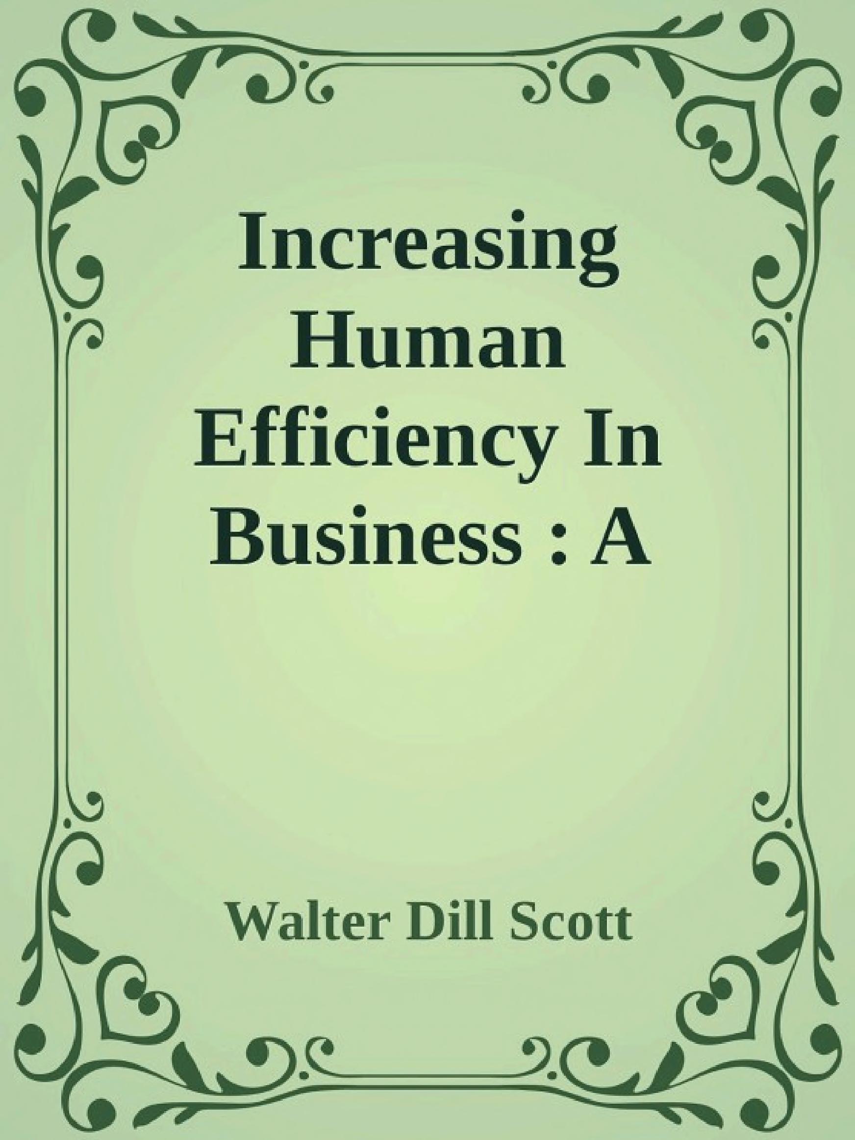 جلد کتاب Increasing Human Efficiency in Business