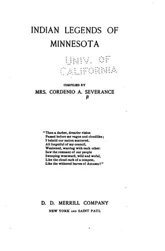 جلد کتاب Indian Legends of Minnesota