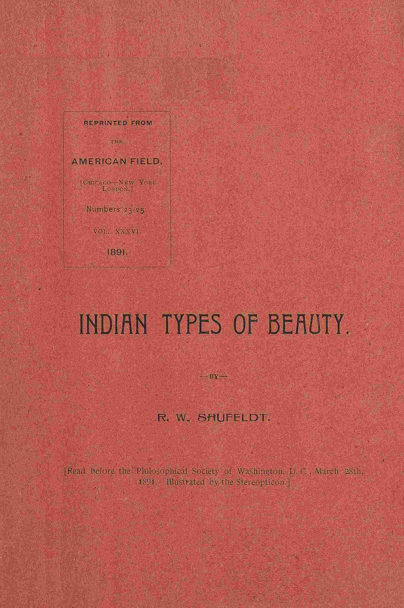 جلد کتاب Indian Types of Beauty