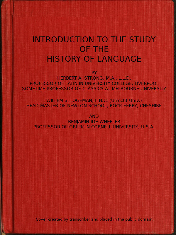 جلد کتاب Introduction to the Study of the History of Language