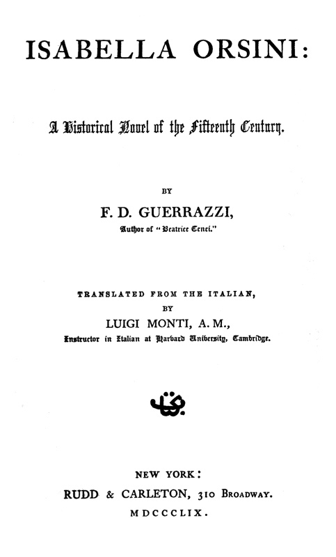 جلد کتاب Isabella Orsini: A Historical Novel of the Fifteenth Century
