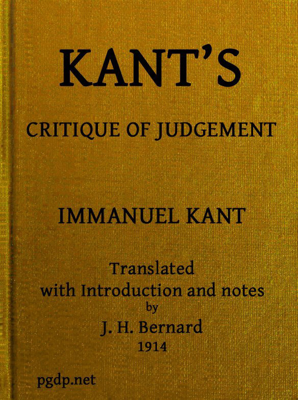 جلد کتاب Kant's Critique of Judgement