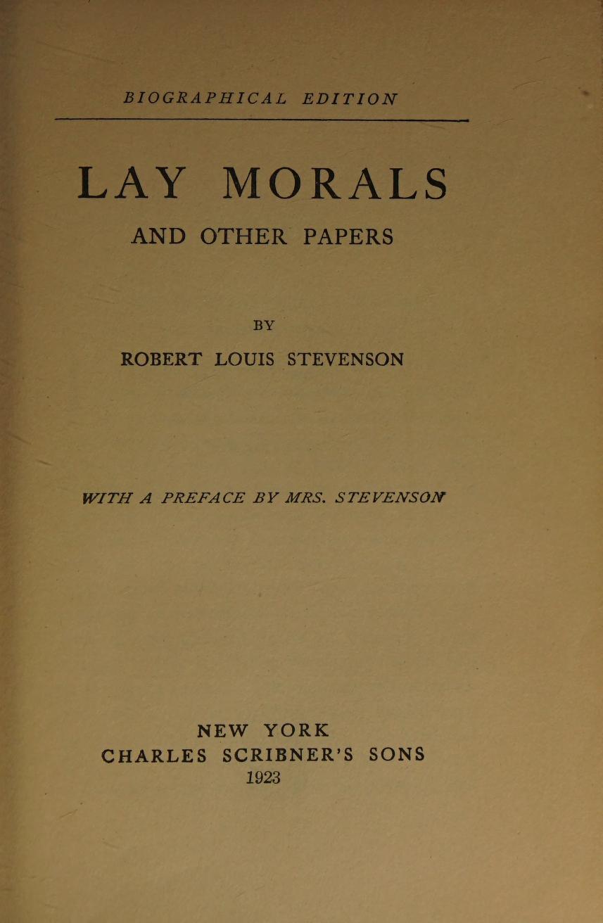 جلد کتاب Lay Morals, and Other Papers