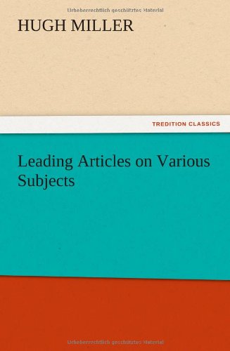 جلد کتاب Leading Articles on Various Subjects