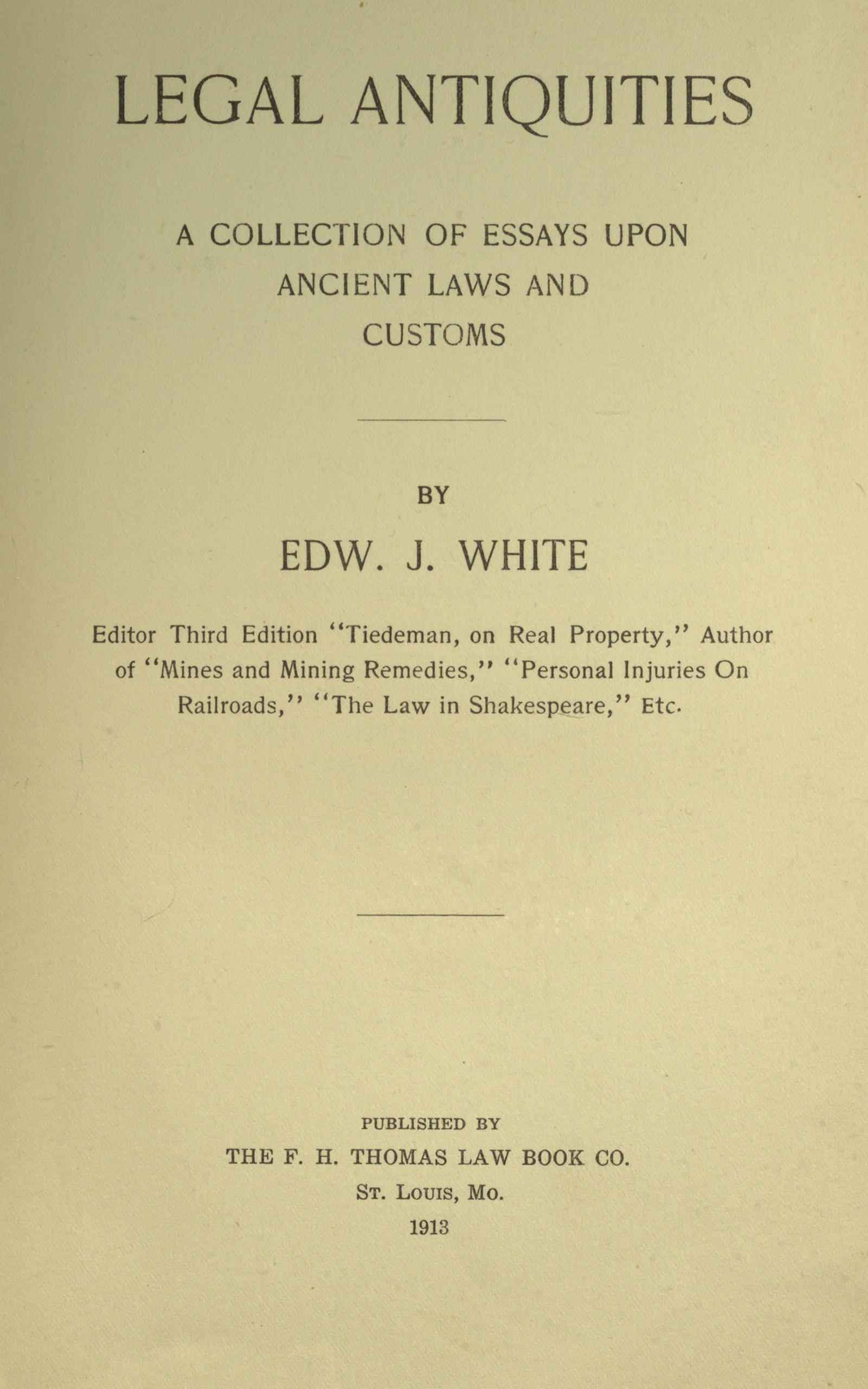 جلد کتاب Legal Antiquities