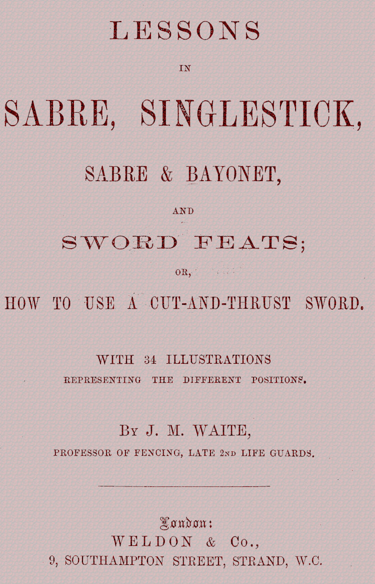 جلد کتاب Lessons in Sabre, Singlestick, Sabre & Bayonet, and Sword Feats
